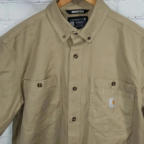 Carhartt Men's Rugged Flex Rigby Short Sleeve Relaxed Fit Work Shirt Size M - Picture 6 of 12